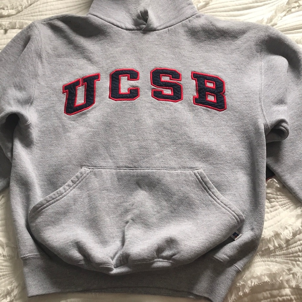 Vintage 90’s UCSB russel athletic hoodie grey size S